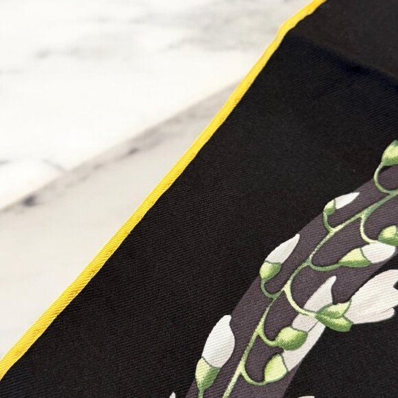 Salvatore Ferragamo 100% Silk Square Floral Butterfly Scarf 33"X 33" - Picture 10 of 13